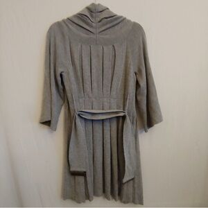 Anthropologie Moth pleated 3/4 length bell sleeve belted cardigan